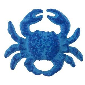 Ocean Blue Crab Drawer Pull Painted Cast Iron Distressed Finish
